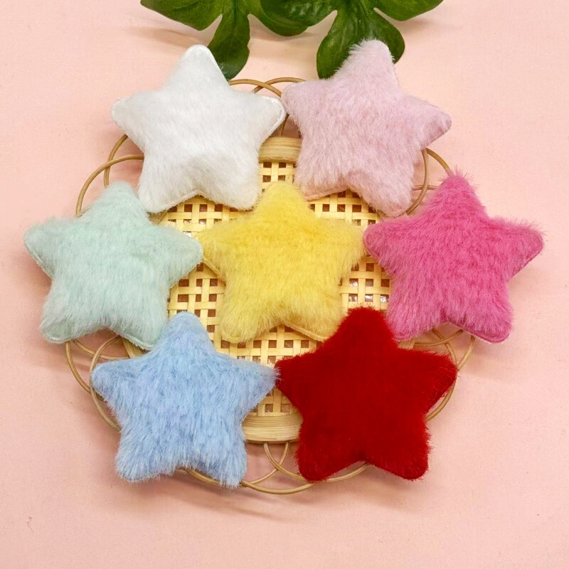 New autumn and winter imitation rabbit hair 5cm five-pointed star hairpin hairband rubber band clothing accessories shoes and socks DIY accessories