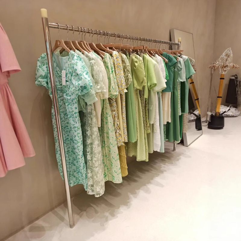 広州十三行婦人服夏の婦人服甘い四季緑のドレスライブブロードキャスト物理的な直接供給卸売|undefined
