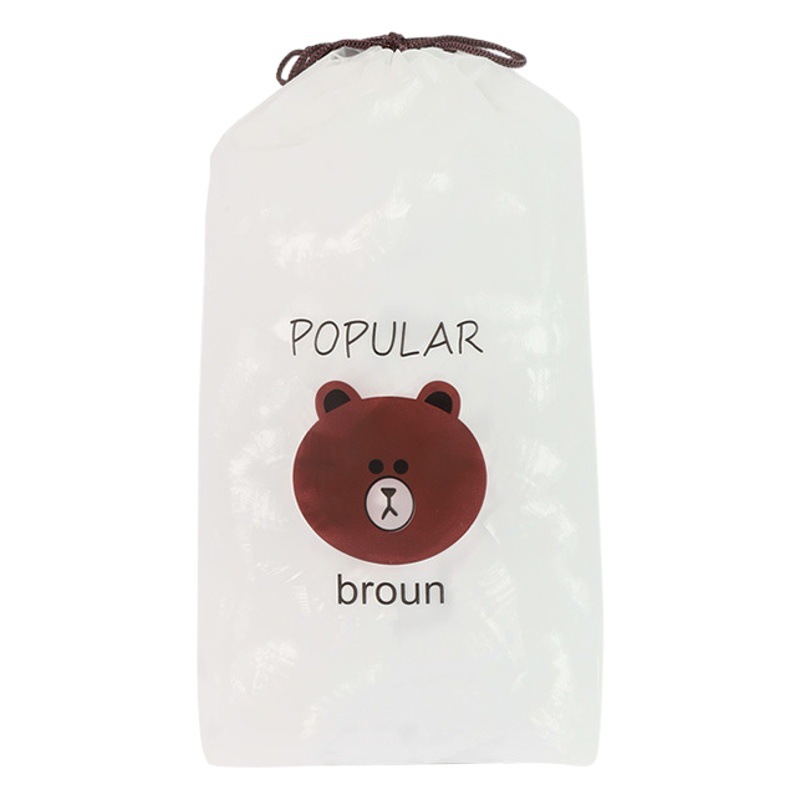 Food Household Disposable Fresh-Keeping Cover Elastic Mouth Bowl Cover Refrigerator Leftover Bear Packaging Transparent Plastic Wrap Cover