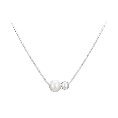 925 silver-plated pearl clavicle chain niche design light luxury necklace new hot style high-end sense