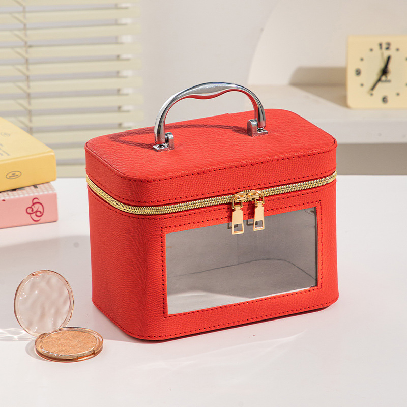 Nueva ventana de alto valor facial caja de maquillaje mujer portátil de gran capacidad caja de regalo de mano caja de almacenamiento de bolso