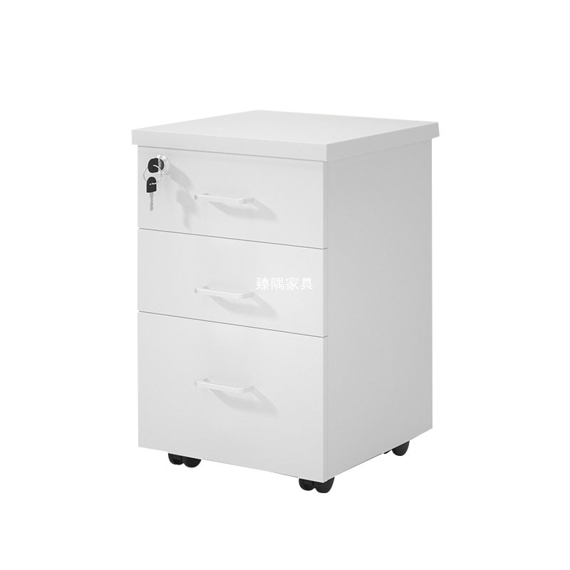 Gabinete móvil de tres cajones, gabinete de polea, gabinete de oficina, gabinete de almacenamiento con bloqueo, gabinete bajo, gabinete de computadora, gabinete bajo
