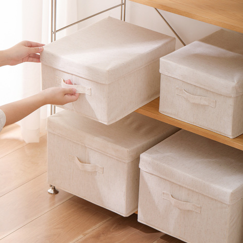 Anqin Tianshan Storage Box Fabric Folding Moisture-proof and Dust-proof Organizing Box with Cover Washable Portable Clothes Storage Box