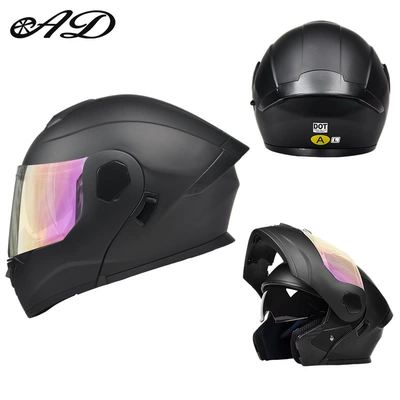Motosiklet kaskı (dəbilqə) — Helmet for All Seasons, Electric Vehicle - dot3c-matte-black-colorful-mirror-hd-mirror-m-size-55-56cm