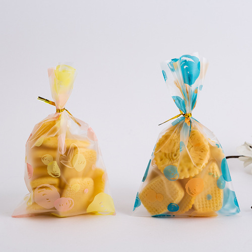 Summer new ins style baking packaging bag colorful bubble flat pocket snowflake candy packaging 100 pieces/piece