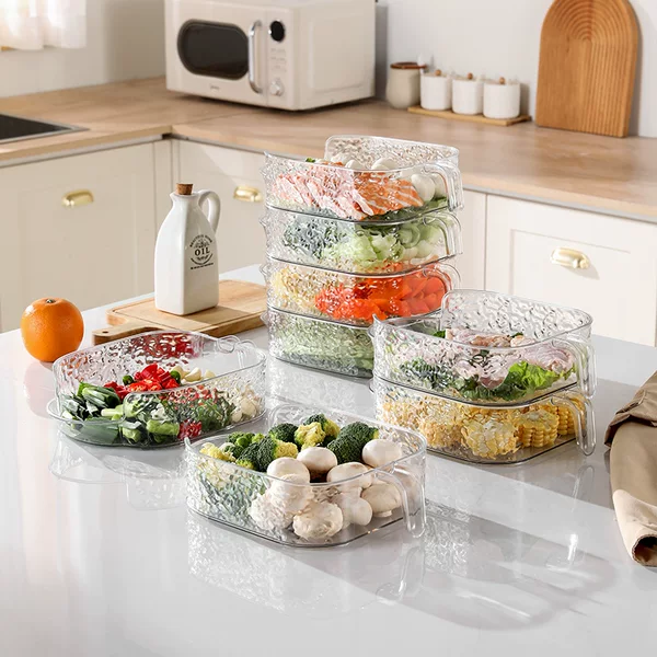 Stackable Vegetable Storage Artifact Kitchen Dish Plate Household Dish Preparation Hand-held Ingredients Multi-layer Dish Plate with Scallion, Ginger and Garlic