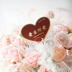 批發燙金愛心形卡片浪漫情話開業祝福花束賀卡花店禮盒裝飾資材料