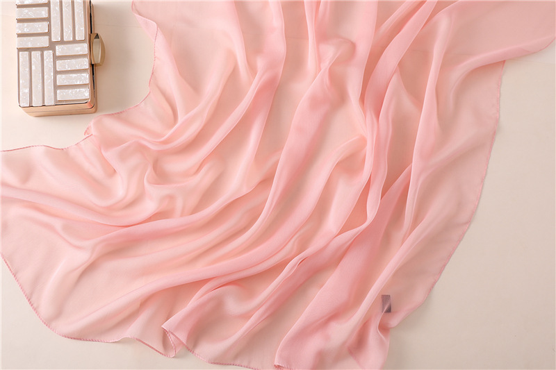 Sciarpa in tinta unita Sciarpa sottile e grande Turismo Protezione solare Decorazione Fotografia Scialle Sciarpa in crepe liscio in tinta unita_voghion.com