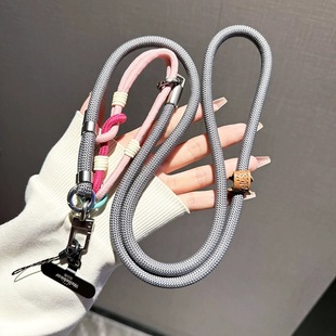 High-end outdoor anti-theft three-use mobile phone lanyard slung with titanium color outdoor mountaineering neck anti-loss back hanging chain