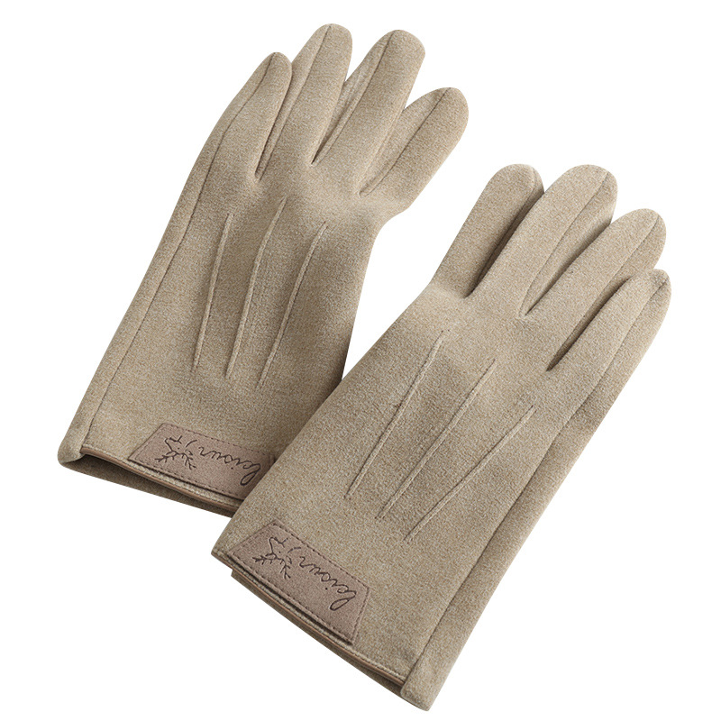 Ανδρικά γάντια χειμωνιάτικη ζεστασιά, βελούδινη και χοντρή οθόνη αφής για οδήγηση, ποδηλασία, ηλεκτρικά οχήματα, γάντια εξωτερικού χώρου_voghion.com