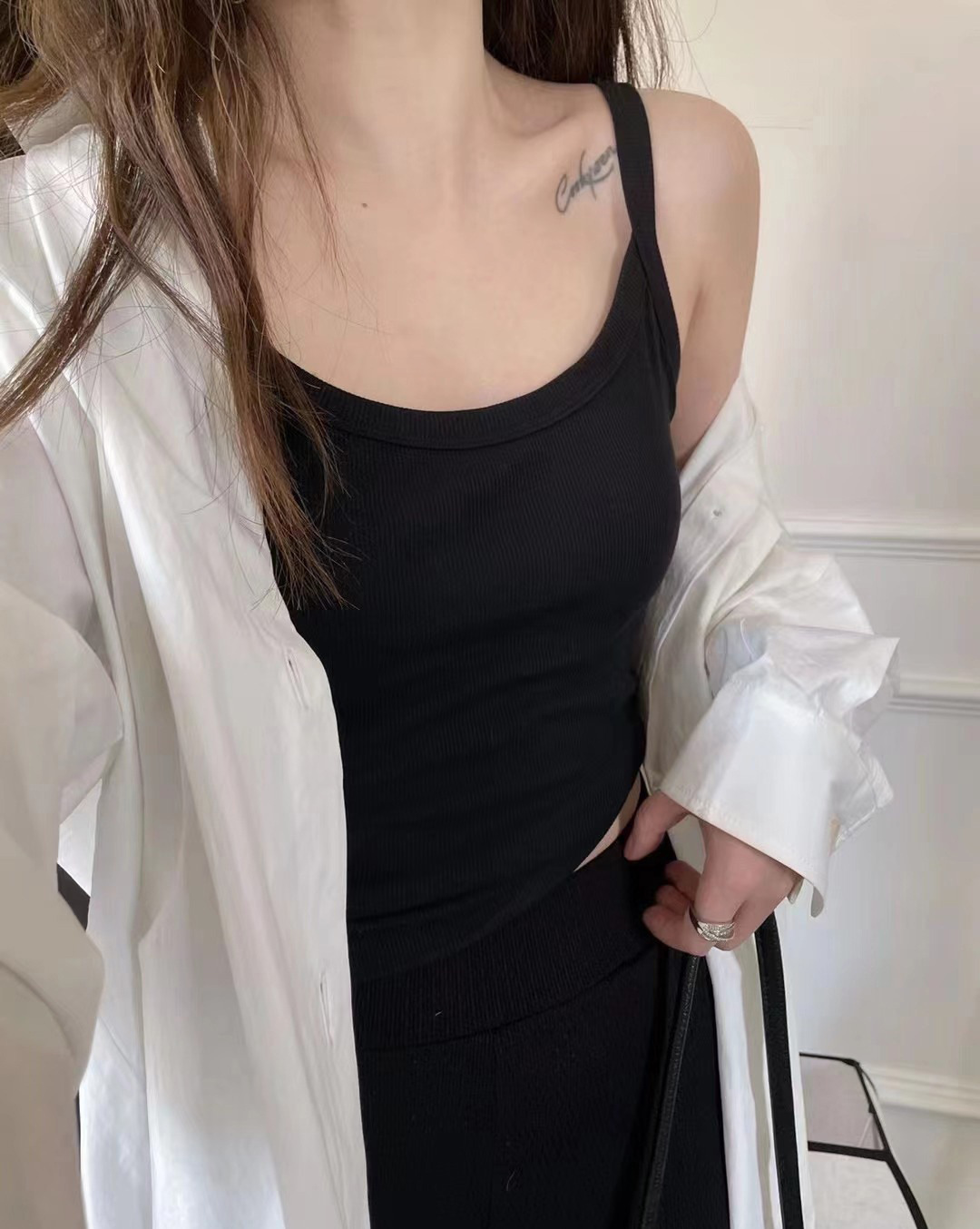 Ropa interior de camisola de verano con almohadilla en el pecho algodón roscado de las mujeres cómodo transpirable todo partido SLIM-Fit adelgazar ropa superior de fondo