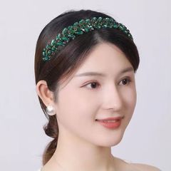 L6008卡洛新娘頭飾ebay亞馬遜熱賣婚紗綠水晶發箍22結婚飾品工廠