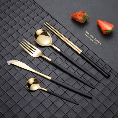 410不锈钢西餐具葡萄牙刀叉勺套装北欧西式镀金牛排刀叉勺子餐具|ms