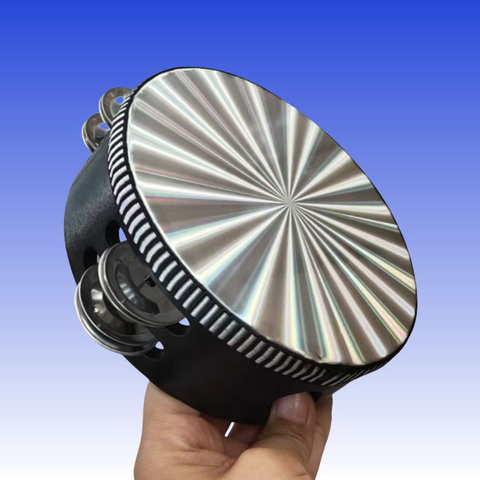 Banda de batería láser Acompañamiento 8 Instrumento de percusión Orff de 10 pulgadas Instrumento de rendimiento de jardín de infantes Pandereta láser de doble fila