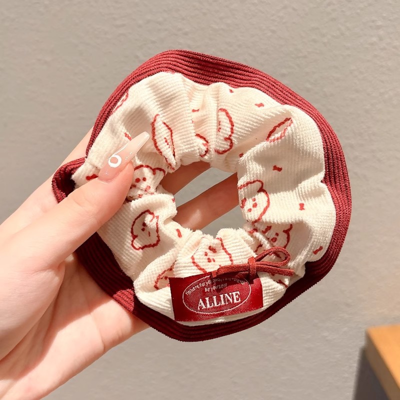 Lazo para el cabello de intestino grueso rayado coreano para mujer, sensación de alto nivel, cuerda para el cabello de cola de caballo, banda de goma para la cabeza para niñas, cuerda para la cabeza de gran tamaño, accesorios para el cabello de flores para la cabeza