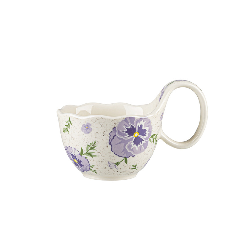 Tazas de agua de flores de alto valor para niñas regalo de cumpleaños tazas de cerámica pareja casa pintada a mano tazas creativas