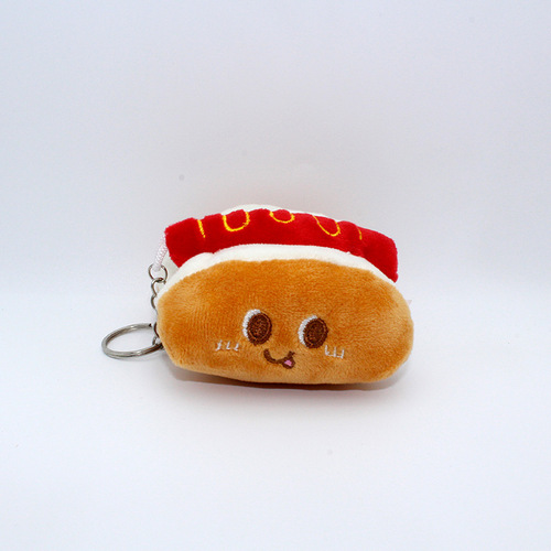 Cartoon ins small toast bread plush pendant bread plush toy claw machine gift one piece drop shipping
