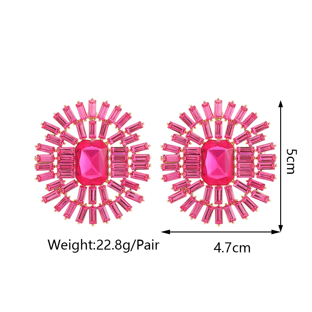 1 Pair Fashion Oval Rhinestone Ear Studs display picture 1