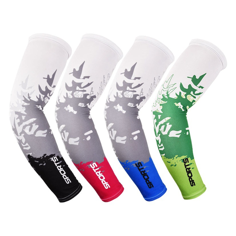 Summer Ice Silk Sunscreen Sleeves Men's Anti-UV Ice Sleeve Arm Cover Driving Riding Fishing Sunscreen Ice Silk Gloves