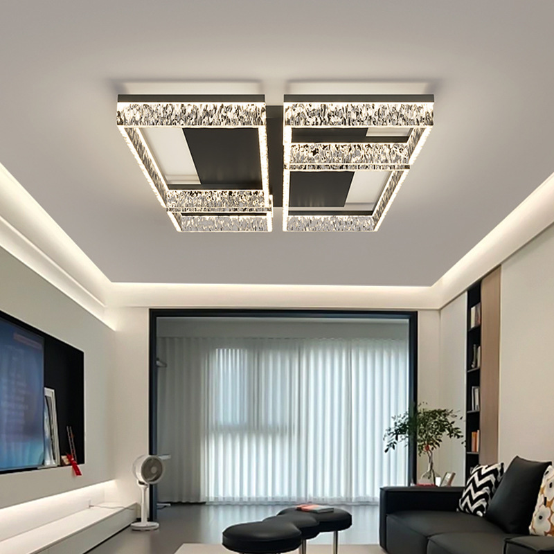 [Selección estricta] lujo ligero de alto nivel sentimental minimalista cristal de hielo agrietado lámpara de habitación principal lámpara de techo lámpara de sala de estar