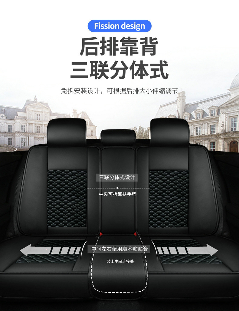 Processed Export Seat Cushion Soft Sofa Fabric All-Season Universal Seat Cover Five-Seater Seat Cushion Rear Seat Universal Car Seat
