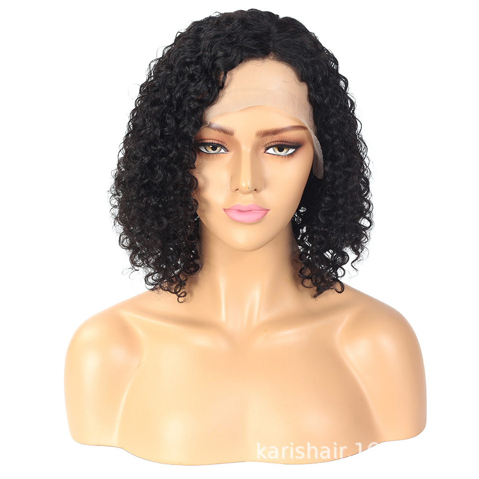 Pelucas de Bob rizado Peluca de cabello humano real Peluca de cabello humano Peluca de cabello rizado