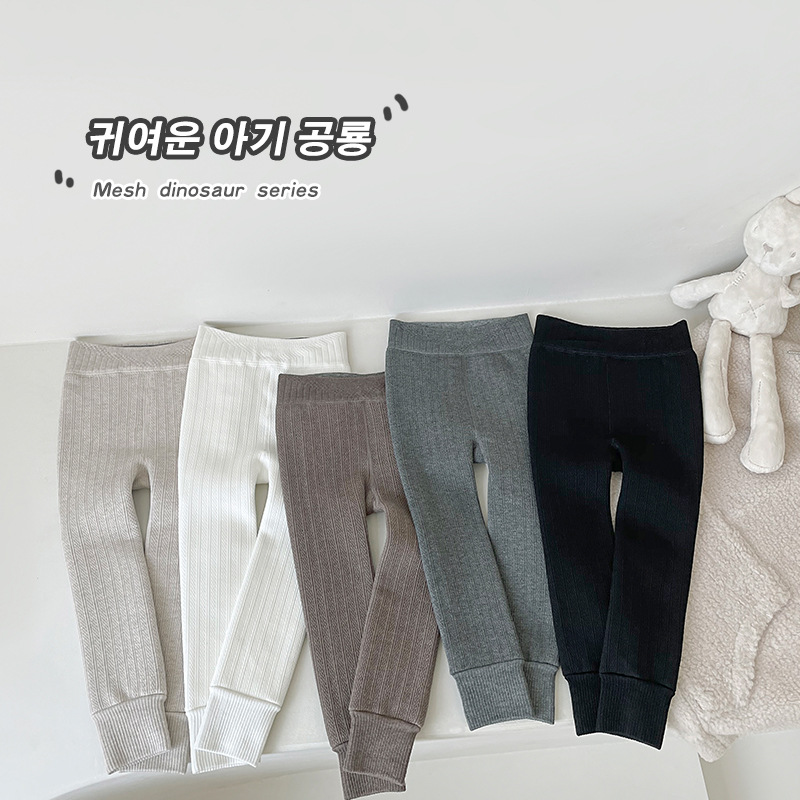 Niña otoño invierno pantalones gruesos nueve docenas retro más terciopelo cálido torsión de punto niña pantalones de bebé