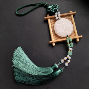 Chinese-Style Jade Pendant Ancient Style Waist Belt Hanfu Two-Tone Double Tassel Belt Accessory Ancient Costume Prop Brooch Pendant