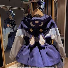 女の子の春のウサギの警察官は腰の金を受け取ってネットの紗の朱迪の3防の前線の服のオリジナルの品質の重工業の刺繍をつなぎ合わせます。
