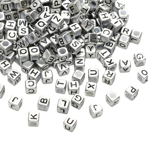 Acrylic English letter beads square beads flat beads round beads handmade DIY jewelry accessories spacer beads for bracelets and necklaces