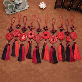 漆雕朱砂红车挂景区庙会店庆礼品汽车后视镜挂件车挂饰装饰民族风