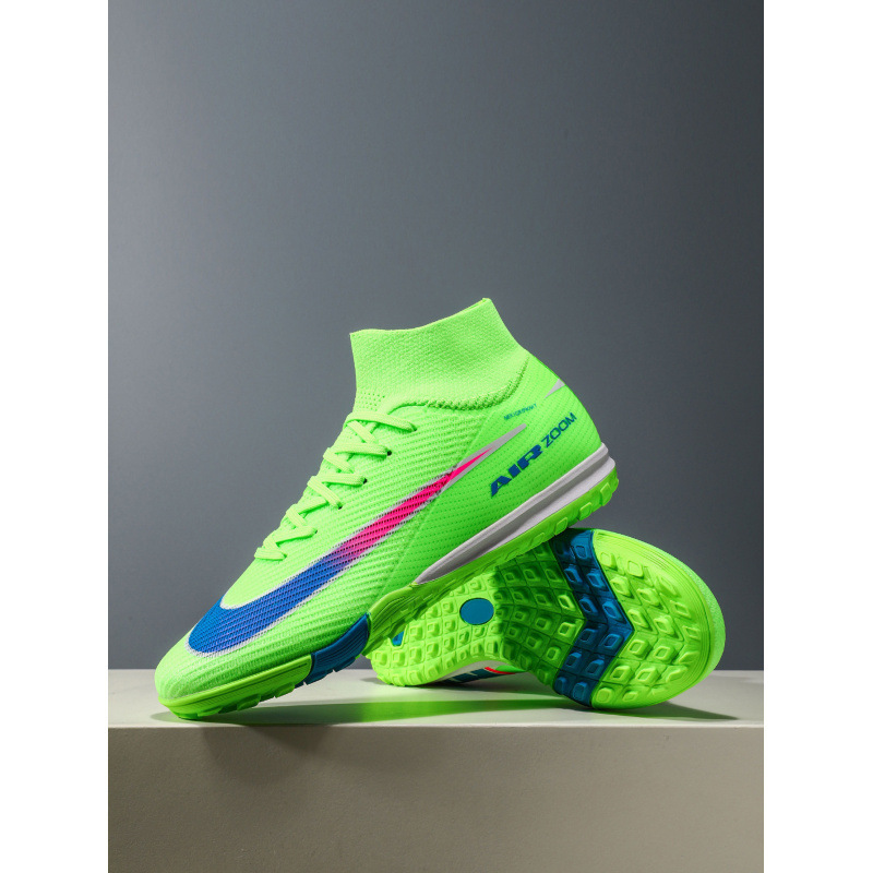 Zapatillas de Fútbol de Caña Alta Tacos Largos para Adultos y Jóvenes, Piel Sintética y TPR, Ligero