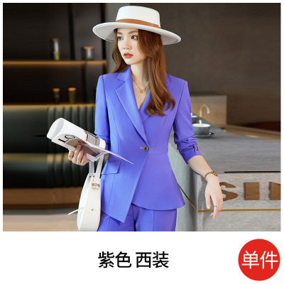 职业装女套装2022秋冬新款时尚气质修身珠宝美容酒店前台工作服91