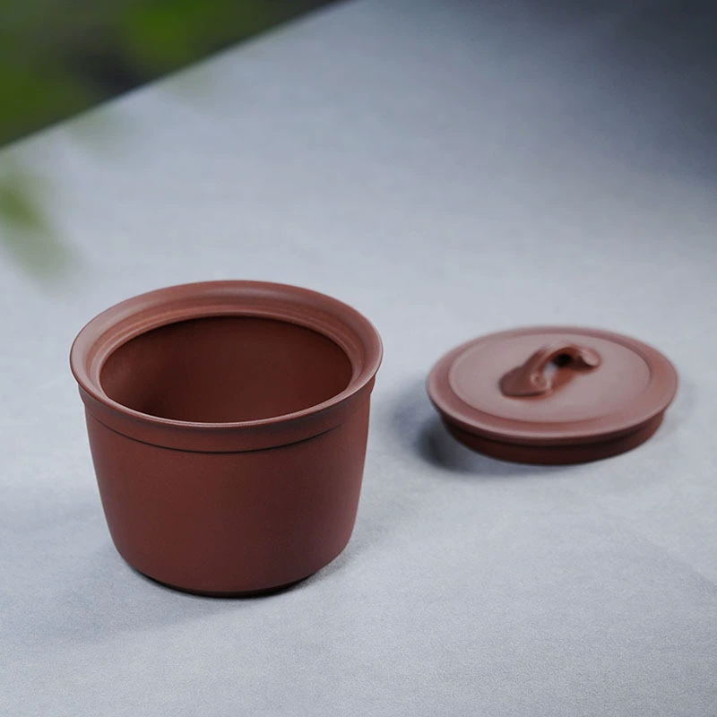 Ruyi large purple clay stew pot handmade purple clay clay pot tea can bamboo section dual-use handmade wake-up tea can loose tea can