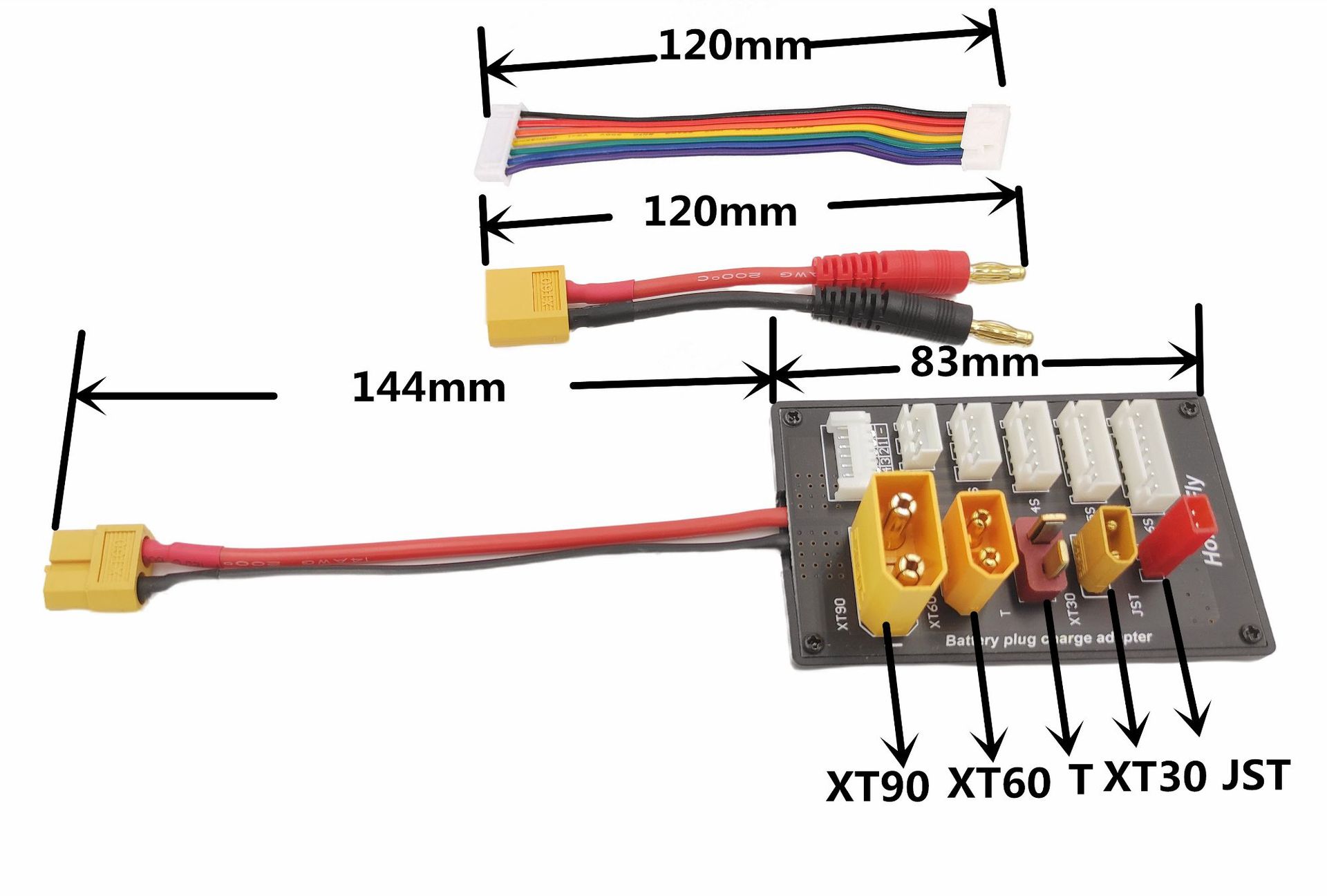 航模充电器XT90 XT30 JST T插头 XT60 并充板 电池充电转接板详情3