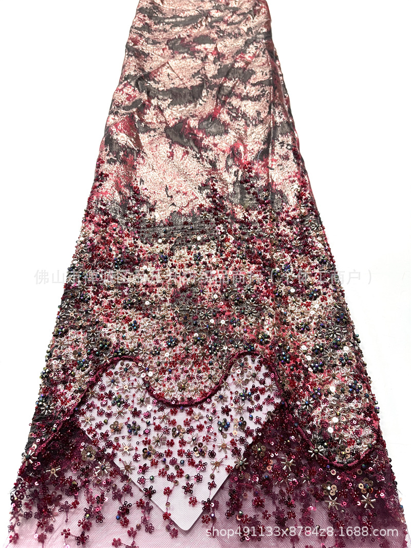 Fabrica directa de cuentas Jacquard tela de encaje Gaoding ropa de moda de cena de fiesta tela de baile