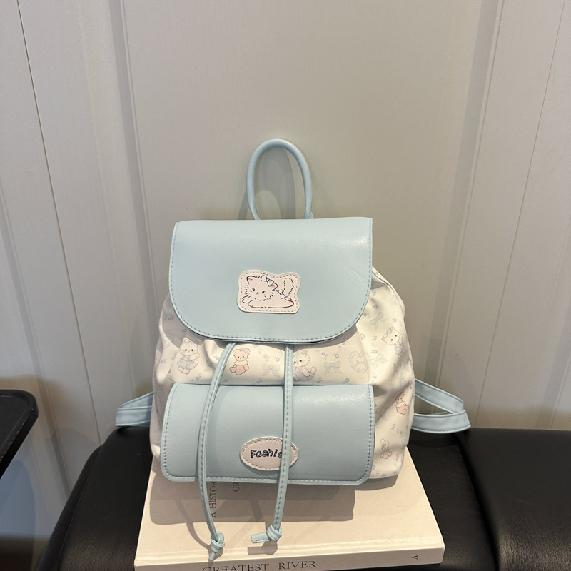 2026 nueva mochila de moda de verano dulce chica pequeña mochila de viento simple universidad mochila de color de choque mujer
