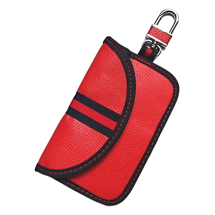 2024 Amazon nuevo cuero de fibra de carbono RFID coche blindaje clave caso de gama alta anti-robo cepillo anti-Escaneo