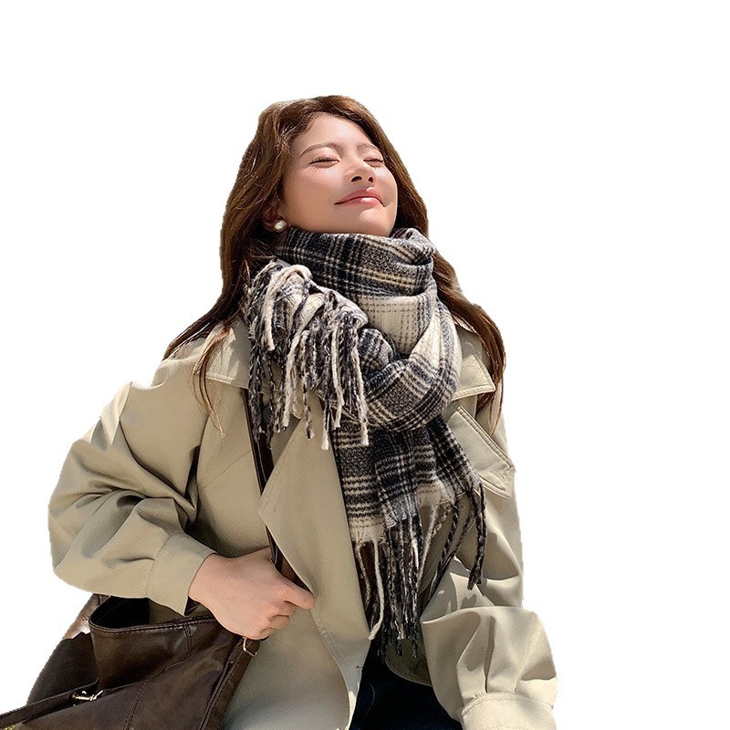 秋冬格子围巾女冬季高级感新款百搭保暖情侣围脖披肩韩系跨境爆款|undefined