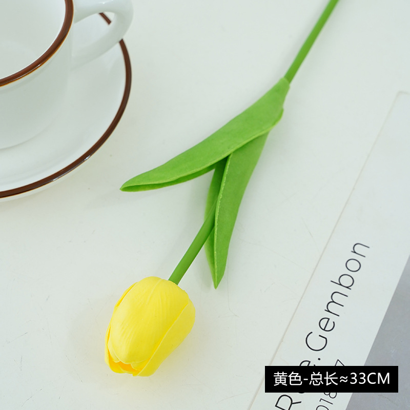 Mini PU Tulip Simulation Flower Artificial Flower Wedding Party Cake Decoration Flower Cross border Artificial Flower Bundle Wholesale Mini PU Tulip Simulation Flower Artificial Flower Wedding Party Cake Decoration Flower Cross border Artificial Flower Bundle Wholesale