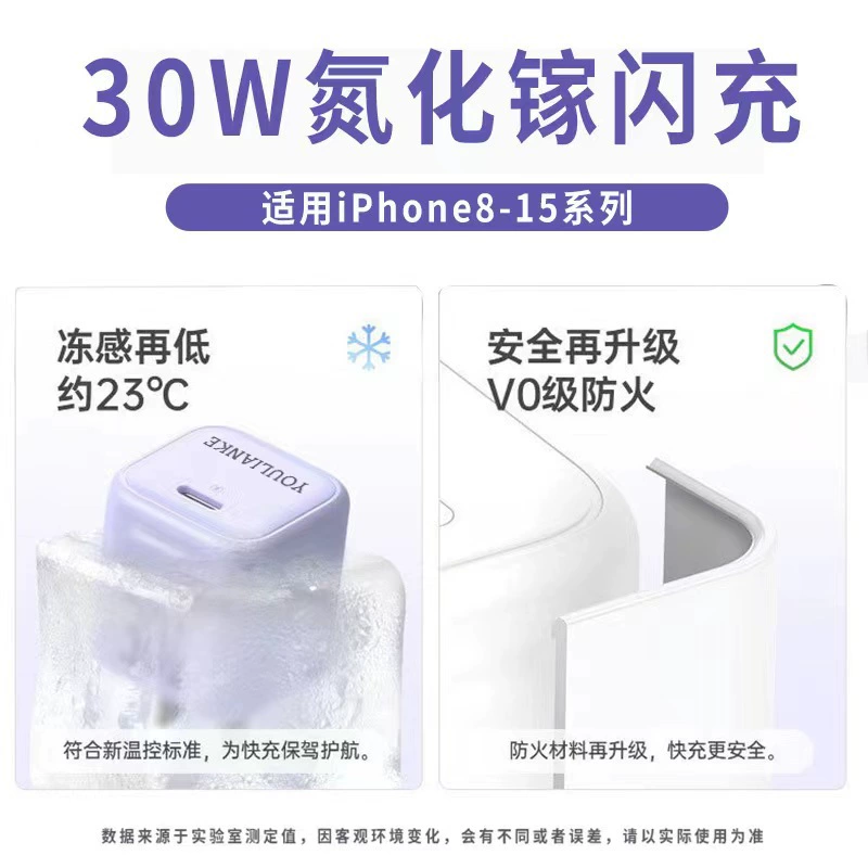 30W GaN USB-C Charger (Apple Compatible) — Fast PD Charging for iPhone 8–16, Compact