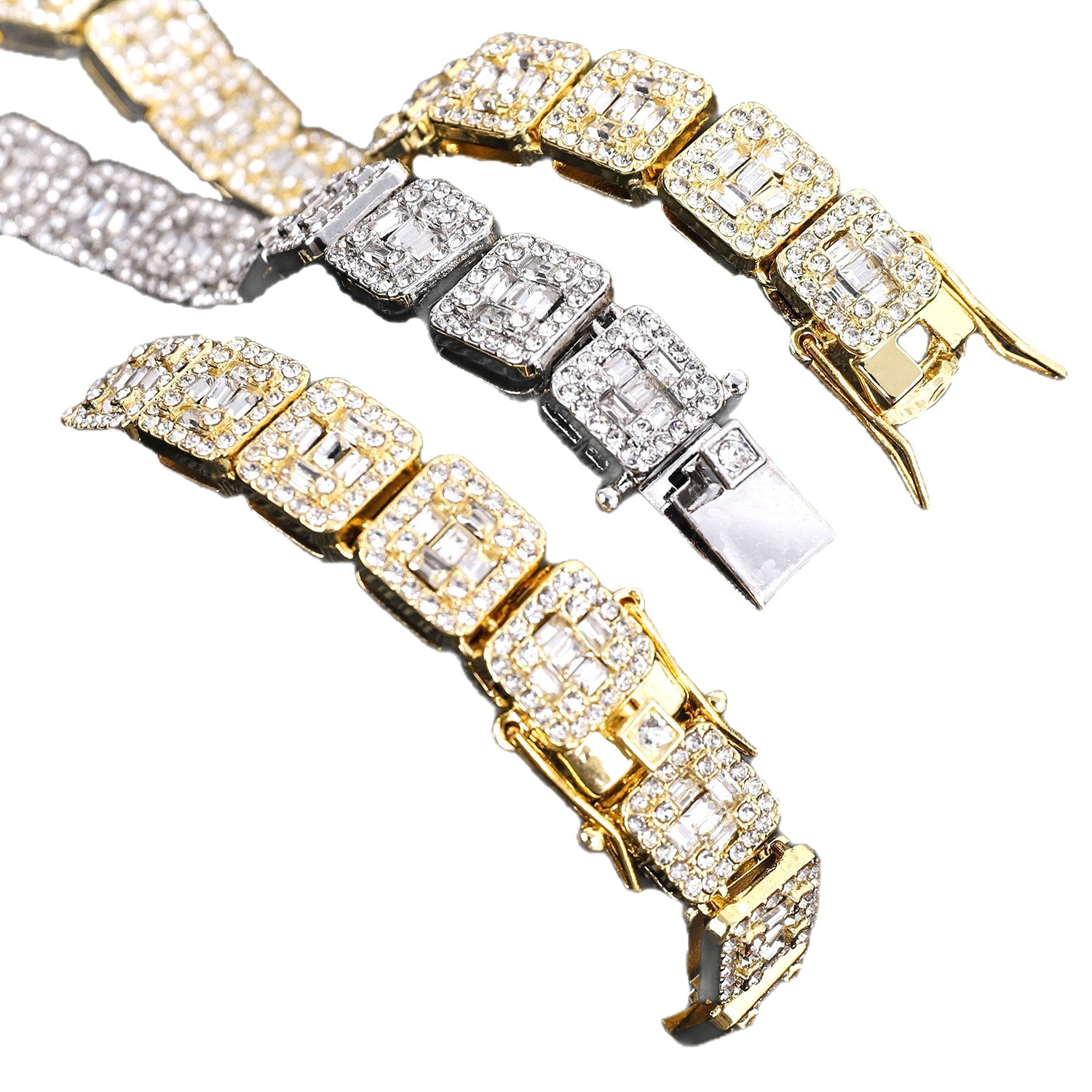Cadena cubana estilo hip-hop, cadena cubana moderna y brillante para hombres y mujeres, accesorios modernos para discoteca para hombres