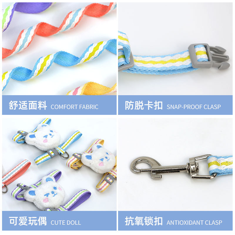 Cuerda de tracción para gatos, anti-liberación, cuerda de tracción para gatos ajustable, juego de correa para el pecho para mascotas lindo, suministros para mascotas al por mayor