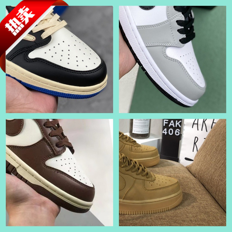 Putian Dunk Panda Air Force One with Chip White Shoes for Men and Women Aj Low-Top Lightning Barb Sports Shoes