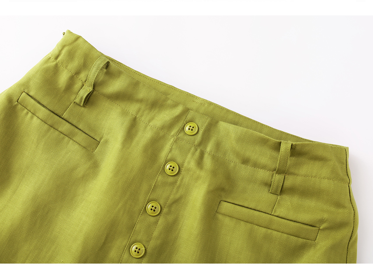 Chân váy xếp ly nữ xòe chất liệu tencel linen thoáng mát — Màu gai dầu thô chi tiết 23
