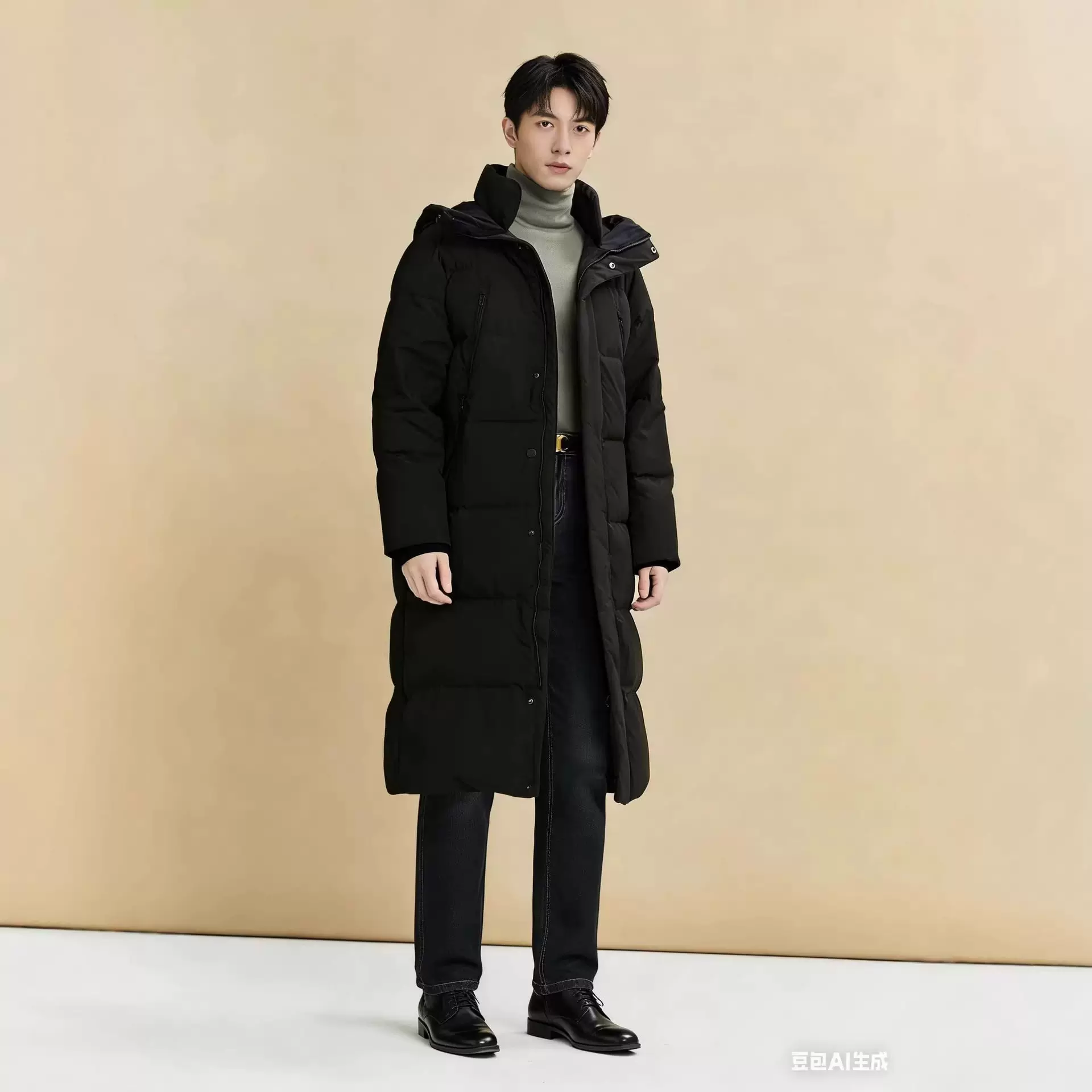 2025冬新款加厚高充绒男长款鹅绒羽绒服90白鹅绒男女同款