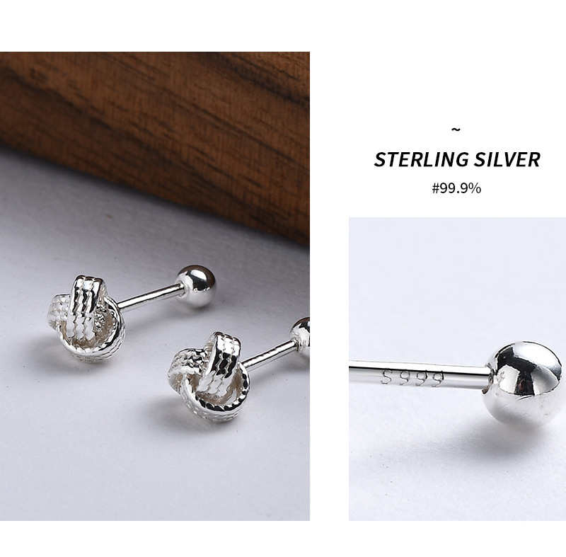 1 Pair Simple Style Geometric Plating Sterling Silver Ear Studs display picture 2