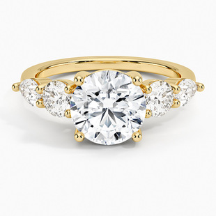 Personalized Ring S925 Sterling Silver Inlaid Cultured Diamond 1 Carat Round Main Stone Ring Proposal Engagement Diamond Ring for Women