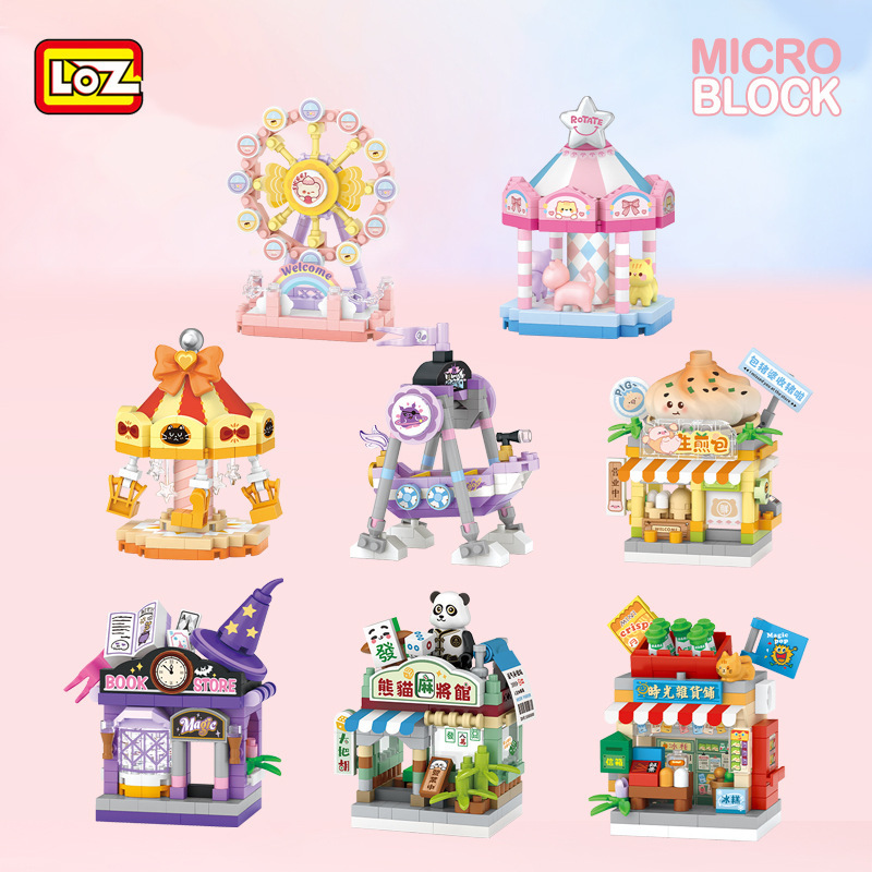 Loz Micro-Particle Pet Shop Street View Ferris Wheel Assembled Building Blocks Kidsren's Toys Cross-Border Gifts Wholesale Dropshipping Loz Micro-Particle Pet Shop Street View Ferris Wheel Assembled Building Blocks Kidsren's Toys Cross-Border Gifts Wholesale Dropshipping