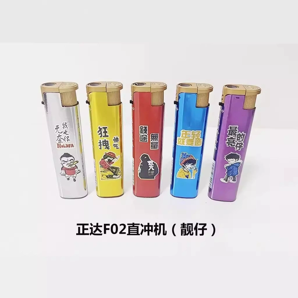 Фабрика оптовая продажа F02 Xiaoyuan Прямая зажигалка синее пламя утолщение одноразовая ветрозащитная зажигалка
